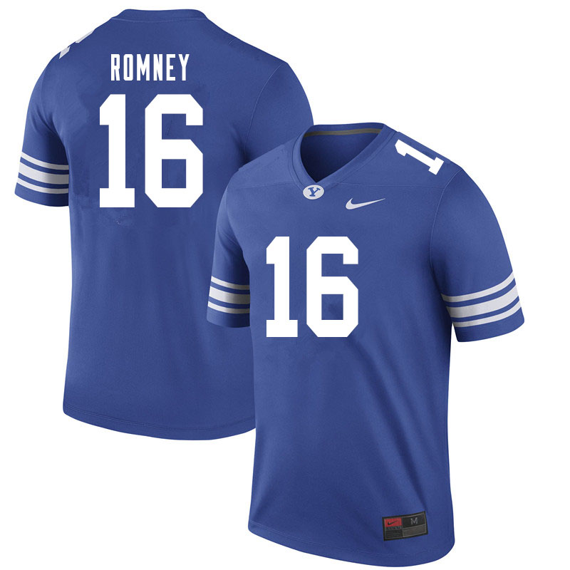 Men #16 Baylor Romney BYU Cougars College Football Jerseys Sale-Royal